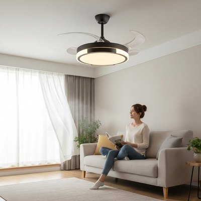 Ανεμιστήρας οροφής & φωτιστικό - DS-8018 - 2*48W - 431644 - Black