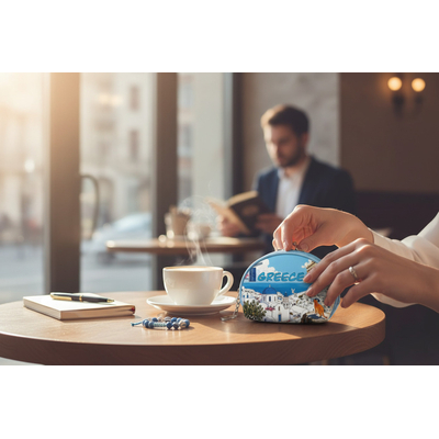 Πορτοφόλι Souvenir μπρελόκ mini - PVC - Greece - 10*8*3cm - 871776