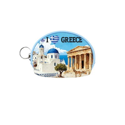 Πορτοφόλι Souvenir μπρελόκ mini - PVC - Greece - 10*8*3cm - 871777