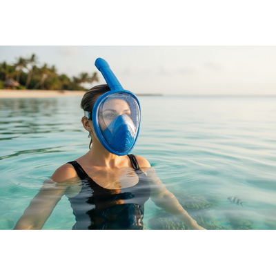 Μάσκα θαλάσσης Full Face με αναπνευστήρα - F-117A - 127122 - Blue