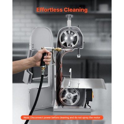 Ηλεκτρική πριονοκορδέλα κρέατος VEVOR Commercial, μηχανή κοπής οστών 1500W με πάγκο εργασίας 315 x 460 mm, πάχος κοπής 0-110 mm, 7 επιπλέον ανταλλακτικές λεπίδες, για κοπή οστών, κατεψυγμένου κρέατος, χοιρινού, βοδινού και πλευρών