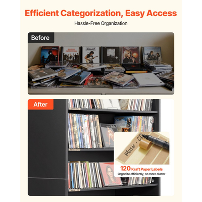 Ντουλάπι αποθήκευσης πολυμέσων VEVOR, 7 επιπέδων ραφιών DVD, 70 x 30 x 140 cm, Οργανωτής αποθήκευσης πολυμέσων για CD, DVD, βιβλία και παιχνίδια, Ράφι CD για σαλόνι, γραφείο στο σπίτι, δωμάτιο ηχογράφησης