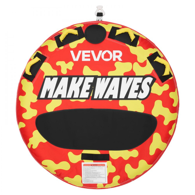 Ρυμουλκούμενοι σωλήνες VEVOR για σκάφη, Φουσκωτοί σωλήνες και ρυμουλκούμενα σκάφους για 2 αναβάτες, Σωλήνας θαλάσσιων σπορ χωρητικότητας 154 κιλών για τράβηγμα σκάφους - με αντιολισθητικό μαξιλαράκι, πλήρες νάιλον κάλυμμα, επενδεδυμένες λαβές και βαλβίδα ασφαλείας