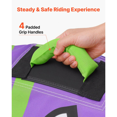 Ρυμουλκούμενοι σωλήνες VEVOR για σκάφη, Φουσκωτοί σωλήνες και ρυμουλκούμενα σκάφους για 2 αναβάτες, Σωλήνας θαλάσσιων σπορ χωρητικότητας 154 κιλών για τράβηγμα σκάφους - με αντιολισθητικό μαξιλαράκι, πλήρες νάιλον κάλυμμα, επενδεδυμένες λαβές και βαλβίδα ασφαλείας