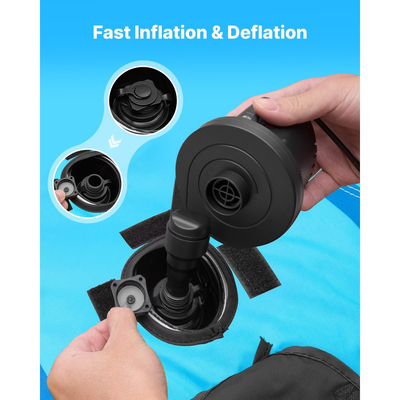 Ρυμουλκούμενοι σωλήνες VEVOR για σκάφη, Φουσκωτοί σωλήνες και ρυμουλκούμενα σκάφους για 3 άτομα, Σωλήνας θαλάσσιων σπορ χωρητικότητας 231 kg για τράβηγμα σκάφους - με αντιολισθητικό μαξιλαράκι, πλήρες νάιλον κάλυμμα, επενδεδυμένες λαβές και βαλβίδα ασφαλείας