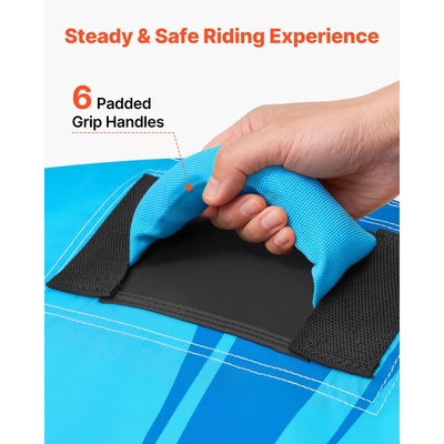 Ρυμουλκούμενοι σωλήνες VEVOR για σκάφη, Φουσκωτοί σωλήνες και ρυμουλκούμενα σκάφους για 3 άτομα, Σωλήνας θαλάσσιων σπορ χωρητικότητας 231 kg για τράβηγμα σκάφους - με αντιολισθητικό μαξιλαράκι, πλήρες νάιλον κάλυμμα, επενδεδυμένες λαβές και βαλβίδα ασφαλείας