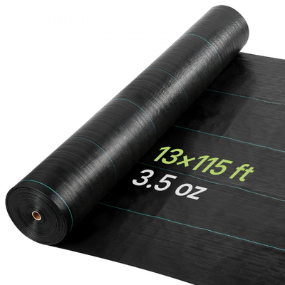 Ύφασμα φραγμού ζιζανίων VEVOR βαρέως τύπου, 4x35,1m 99,2g ύφασμα τοπίου, υφασμένα υφάσματα αποκλεισμού ζιζανίων, υφάσματα κήπου, φράγμα ζιζανίων, κάλυψη εδάφους ελέγχου ζιζανίων, ιμάντες γεωυφάσματος, χαλάκι κηπουρικής, μαύρο