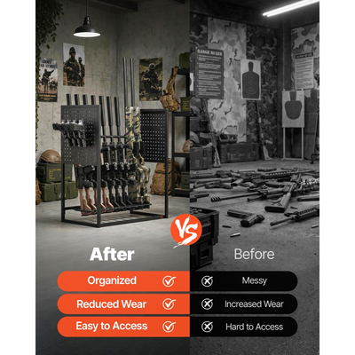 Βάση όπλων VEVOR, επιδαπέδια, εσωτερική βάση για βαριά ατσάλινη βάση για κυνηγετικά όπλα, ανεξάρτητη αποθήκευση όπλων με θήκη γεμιστήρα, χωράει έως και 9 τουφέκια και 4 πιστόλια, για αποθήκευση σε γκαράζ στο σπίτι