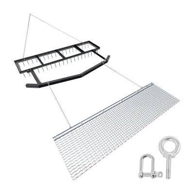 Σβάρνα VEVOR Drag Harrow, 6 ft Towbehind Driveway με Αλυσίδα, Ρυθμιζόμενο Πλάτος & Χωρητικότητα 80 Lbs, Βαρέως Τύπου Τσουγκράνα Ισοπέδωσης Γκαζόν, Ταιριάζει σε ATV, UTV και Τρακτέρ, για Χωματόδρομο