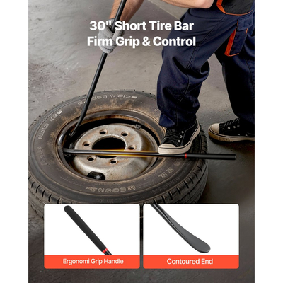 Μπάρες Ελαστικών VEVOR, 2 τεμάχια, Σιδερένια βάση και αφαίρεση ελαστικών 970 mm & Κουταλιέρα βάσης και αφαίρεσης 765 mm, Εργαλεία αλλαγής από συμπαγές κράμα χάλυβα βαρέως τύπου για φορτηγά, ημιφορτηγά, οχήματα εκτός δρόμου, λεωφορεία, τρακτέρ, μαύρα