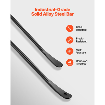 Μπάρες Ελαστικών VEVOR, 2 τεμάχια, Σιδερένια βάση και αφαίρεση ελαστικών 970 mm & Κουταλιέρα βάσης και αφαίρεσης 765 mm, Εργαλεία αλλαγής από συμπαγές κράμα χάλυβα βαρέως τύπου για φορτηγά, ημιφορτηγά, οχήματα εκτός δρόμου, λεωφορεία, τρακτέρ, μαύρα