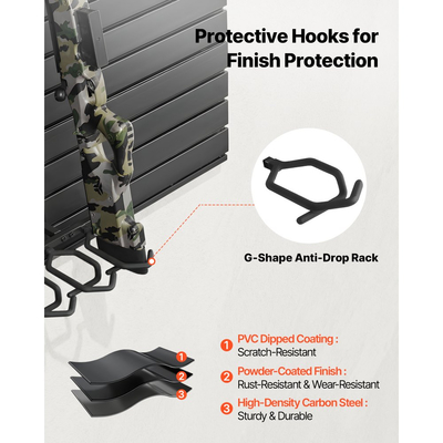 Βάση όπλων VEVOR, Επιτοίχια τοποθέτηση, Βαρέως τύπου ατσάλινη βάση αποθήκευσης πιστολιού καραμπίνας, χωράει με ασφάλεια έως και 6 τουφέκια και 6 πιστόλια, Αρθρωτή βάση οργάνωσης αξεσουάρ εξοπλισμού όπλων και τοίχου