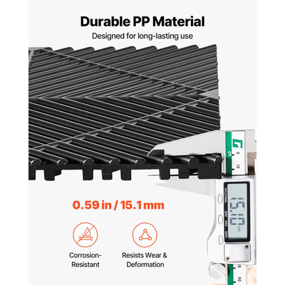 Πατάκια Αποστράγγισης VEVOR με Αλληλοσύνδεση, 310 x 310 mm, Πλακάκια Δαπέδου Γκαράζ με Αρθρωτά Πλακάκια Δαπέδου Αποστράγγισης PP, Αυτοαποστραγγιζόμενα, Εύκολη Εγκατάσταση, για Μπάνιο, Κουζίνα, Πισίνα & Εξωτερικούς Χώρους, Μαύρο, Συσκευασία των 50 τεμαχίων