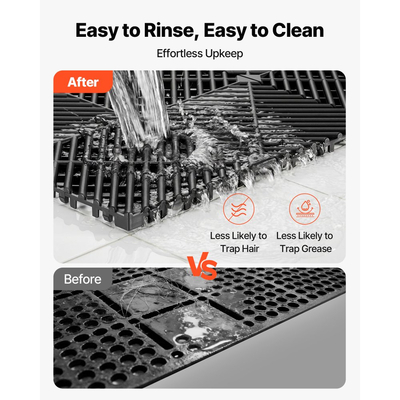 Πατάκια Αποστράγγισης VEVOR με Αλληλοσύνδεση, 310 x 310 mm, Πλακάκια Δαπέδου Γκαράζ με Αρθρωτά Πλακάκια Δαπέδου Αποστράγγισης PP, Αυτοαποστραγγιζόμενα, Εύκολη Εγκατάσταση, για Μπάνιο, Κουζίνα, Πισίνα & Εξωτερικούς Χώρους, Μαύρο, Συσκευασία των 50 τεμαχίων