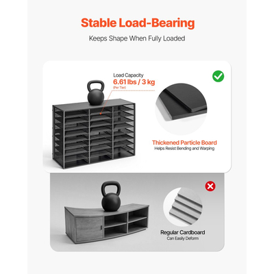 Οργανωτής Λογοτεχνίας VEVOR, Μεταλλικό Γραμματοκιβώτιο Γραφείου 27 Διαμερισμάτων με Αποσπώμενο Συρματόπλεγμα, Ταξινομητής Γραμματοκιβωτίων με Ξύλινη Επιφάνεια, Οργανωτής Αποθήκευσης Γραφείου σε Πάγκο για Αρχεία, Έγγραφα, Χαρτί, Μαύρο