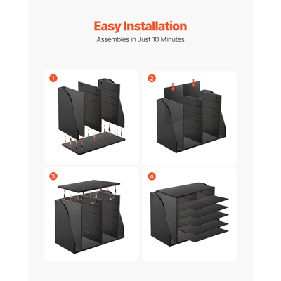 Οργανωτής Λογοτεχνίας VEVOR, Γραμματοκιβώτιο Γραφείου με 12 Διαμερίσματα με Πλαϊνή Κάθετη Αποθήκευση, Ξύλινος Ταξινομητής Γραμματοκιβωτίων από Μοριοσανίδα, Οργανωτής Γραφείου για Αρχεία, Έγγραφα, Χαρτί, Μαύρο