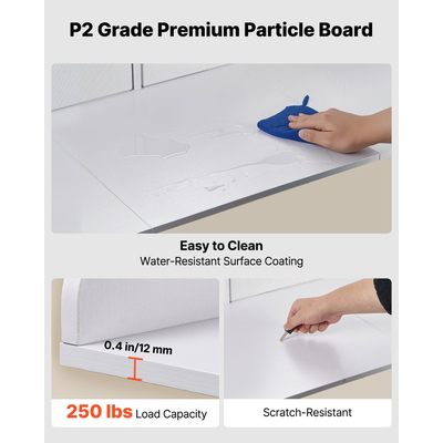 Πάγκος Πλυντηρίου-Στεγνωτηρίου VEVOR με Ράφι, Ξύλινο Επικάλυμμα Πλυντηρίου-Στεγνωτηρίου 137 x 69,9 cm με 2 Συρτάρια & Γάντζους, Επικάλυμμα Πλυντηρίου Ρούχων για Ντουλάπα Πλυντηρίου, Οργάνωση και Αποθήκευση Πάγκου Ντουλάπας, Λευκό