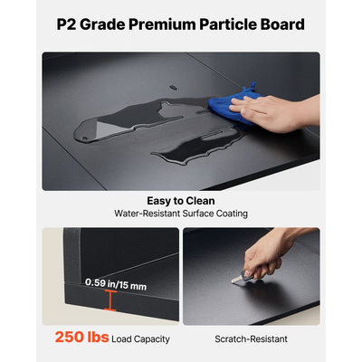 Πάγκος Πλυντηρίου-Στεγνωτηρίου VEVOR με Ράφι, Ξύλινο Επικάλυμμα Πλυντηρίου-Στεγνωτηρίου 137 x 69,9 cm με Άκρη και 2 Γάντζους, Επικάλυμμα Πλυντηρίου Ρούχων για Ντουλάπα Πλυντηρίου, Οργάνωση και Αποθήκευση, Μαύρο