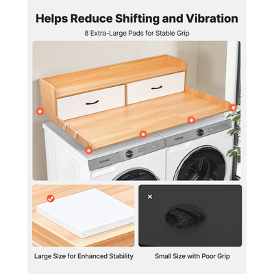 Πάγκος Πλυντηρίου-Στεγνωτηρίου VEVOR με Ράφι, Ξύλινο Επικάλυμμα Πλυντηρίου-Στεγνωτηρίου 137x69,9cm με 2 Συρτάρια & 2 Γάντζους, Επικάλυμμα Πλυντηρίου Ρούχων για Ντουλάπα Πλυντηρίου, Οργάνωση & Αποθήκευση Πάγκου Ντουλάπας, Burlywood