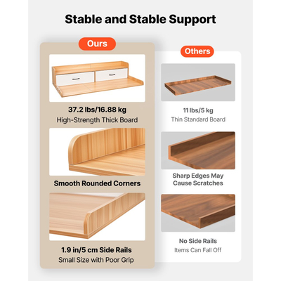 Πάγκος Πλυντηρίου-Στεγνωτηρίου VEVOR με Ράφι, Ξύλινο Επικάλυμμα Πλυντηρίου-Στεγνωτηρίου 137x69,9cm με 2 Συρτάρια & 2 Γάντζους, Επικάλυμμα Πλυντηρίου Ρούχων για Ντουλάπα Πλυντηρίου, Οργάνωση & Αποθήκευση Πάγκου Ντουλάπας, Burlywood