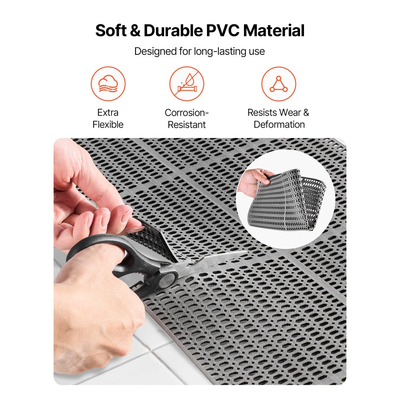 Πατάκι αποστράγγισης VEVOR, 90 x 1500 cm, Αντιολισθητικό επαγγελματικό πατάκι δαπέδου PVC, Κοίλο ρολό πατακιού αποστράγγισης νερού για υγρές περιοχές, για εξωτερικό εσωτερικό εστιατόριο, πισίνα, βεράντα, μπάνιο, τουαλέτα, μαύρο