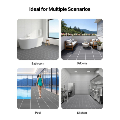 Πατάκι αποστράγγισης VEVOR, 90 x 1500 cm, Αντιολισθητικό επαγγελματικό πατάκι δαπέδου PVC, Κοίλο ρολό πατακιού αποστράγγισης νερού για υγρές περιοχές, για εξωτερικό εσωτερικό εστιατόριο, πισίνα, βεράντα, μπάνιο, τουαλέτα, μαύρο