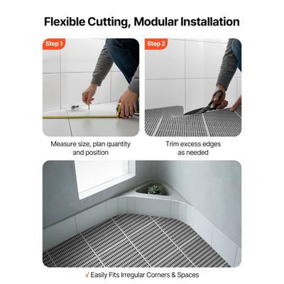 Πατάκι αποστράγγισης VEVOR, 90 x 1500 cm, Αντιολισθητικό επαγγελματικό πατάκι δαπέδου PVC, Κοίλο ρολό πατακιού αποστράγγισης νερού για υγρές περιοχές, για εξωτερικό εσωτερικό εστιατόριο, πισίνα, βεράντα, μπάνιο, τουαλέτα, γκρι