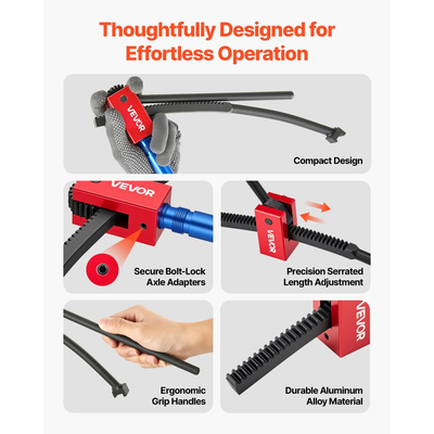 Κιτ αλλαγής ελαστικών VEVOR για ποδήλατο, κατάλληλο για τροχούς Motocross Enduro 406-533 mm, περιλαμβάνει προσαρμογείς άξονα 15-25 mm, συμπαγή αλλαγή ελαστικών για ποδήλατο με 2 σίδερα και προστατευτικό μανίκι
