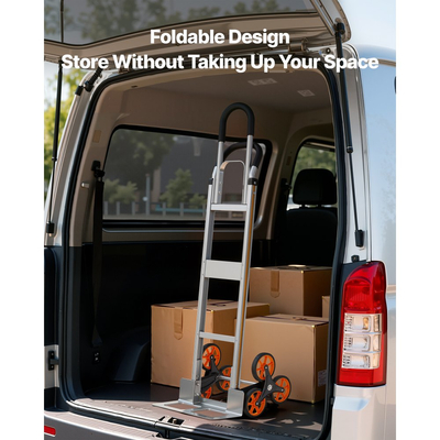 Καρότσι αναρρίχησης σκαλοπατιών VEVOR, χωρητικότητα αναρρίχησης σκαλοπατιών 150 kg, πτυσσόμενο καρότσι από κράμα αλουμινίου με τηλεσκοπική λαβή, 6 ρόδες και 2 κορδόνια ελαστικού, καρότσι αναρρίχησης σκαλοπατιών για το σπίτι, είδη παντοπωλείου, αποθήκη