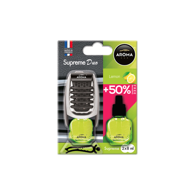 Amio – Αρωματικό Αεραγωγού Aroma Supreme Duo Lemon +50% για Φρεσκάδα & Καθημερινή Χρήση – 1 Τεμ. (A92252/AM)