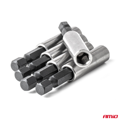 Amio – Μαγνητικοί Αντάπτορες για Μύτες Κατσαβιδιού HEX 1/4" Heavy Duty για Σταθερή Τοποθέτηση Εργαλείου & Καθημερινή Χρήση – Σετ 5 Τεμ. (04783/AM)