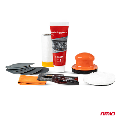 Amio – Kit Ξεθαμπώματος Φαναριών με Αλοιφαδόρο Χειρός Heavy Duty για Ασφαλή Εγκατάσταση & Καθημερινή Χρήση – 1 Κιτ (04793/AM)