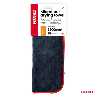 Amio – Πανί Στεγνώματος Μικροϊνών 30x40cm 1200GSM Διπλής Όψης για Μέγιστη Απορροφητικότητα & Χωρίς Γρατζουνιές – 1 Τεμ. (04491/AM)