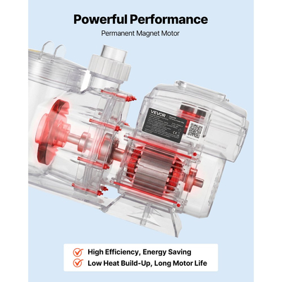 Αντλία πισίνας μεταβλητής ταχύτητας VEVOR, 1100W, AC 220-240V, 26.000 L/H, Εντός/Πάνω Αντλία Πισίνας με Καλάθι Φίλτρου, Ισχυρή Αυτόματη Αναρρόφηση, Προγραμματιζόμενος Χρονοδιακόπτης, για Εντός και Υπέργειες Πισίνες