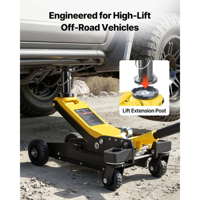 Γρύλος δαπέδου VEVOR, Χωρητικότητα 3 τόνων, Αλουμινένιος & Χαλύβδινος αγωνιστικός γρύλος δαπέδου με διπλά έμβολα, αντλία γρήγορης ανύψωσης και στύλο επέκτασης, Υδραυλικός ανυψωτήρας τρόλεϊ για SUV, Pick-up, φορτηγά, Εύρος ανύψωσης 150-745 mm