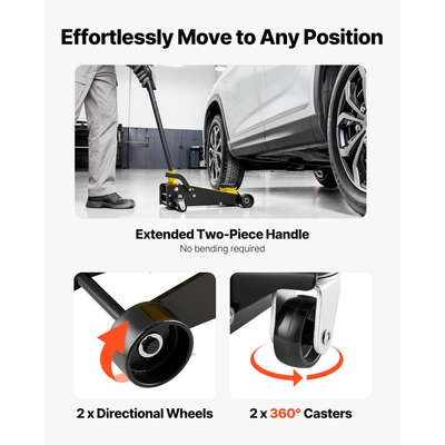 Γρύλος δαπέδου χαμηλού προφίλ VEVOR, χωρητικότητας 3 τόνων, ατσάλινος αγωνιστικός γρύλος δαπέδου με αντλία γρήγορης ανύψωσης μονού εμβόλου και ποδοκίνητο πεντάλ, υδραυλικός ανυψωτήρας τρόλεϊ για sedan, SUV, φορτηγάκια, εύρος ανύψωσης 130-500 mm