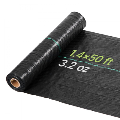 Ύφασμα VEVOR για φράγμα ζιζανίων βαρέως τύπου, 0,4 x 15,2m 90,7g ύφασμα τοπίου, υφασμένα υφάσματα αποκλεισμού ζιζανίων, υφάσματα κήπου, φράγμα ζιζανίων, κάλυψη εδάφους ελέγχου ζιζανίων, ιμάντες γεωυφάσματος, χαλάκι κηπουρικής, μαύρο