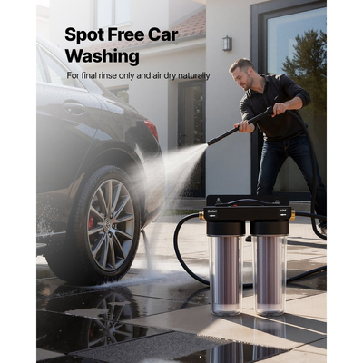 Σύστημα απιονισμένου νερού VEVOR για πλύσιμο αυτοκινήτων, Σύστημα νερού πλύσης αυτοκινήτων χωρίς λεκέδες με 2 ρητίνες αλλαγής χρώματος 0,5L, φίλτρο απιονισμένου νερού χωρίς λεκέδες για αυτοκίνητα, τροχόσπιτα, μοτοσικλέτες και παράθυρα