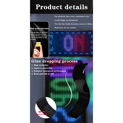 GLOBOSTAR® MATRIX GLB-106-0002 Εύκαμπτη Κυλιόμενη Ψηφιακή Επιγραφή 37.4x9.2cm P5 64x16 Pixel LED 10W DC 5V 2A με USB 2.0 Αδιάβροχο IP65 Πολύχρωμο RGB - Bluetooth Control μέσω iPIXEL APP - Μ37.4 x Π0.2 x Υ9.2cm - 2 Χρόνια Εγγύηση