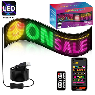 GLOBOSTAR® MATRIX GLB-106-0010 Εύκαμπτη Κυλιόμενη Ψηφιακή Επιγραφή 78x20cm P4.5 160x32 Pixel LED 20W AC 220-240V Αδιάβροχο IP65 Πολύχρωμο RGB - Bluetooth Control μέσω iPIXEL APP - Μ78 x Π0.4 x Υ20cm - 2 Χρόνια Εγγύηση