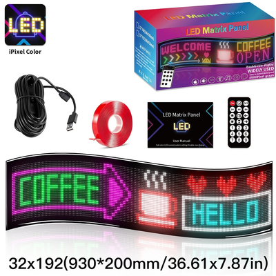 GLOBOSTAR® MATRIX GLB-106-0011 Εύκαμπτη Κυλιόμενη Ψηφιακή Επιγραφή 93x20cm P4.5 192x32 Pixel LED 20W AC 220-240V Αδιάβροχο IP65 Πολύχρωμο RGB - Bluetooth Control μέσω iPIXEL APP - Μ93 x Π0.4 x Υ20cm - 2 Χρόνια Εγγύηση