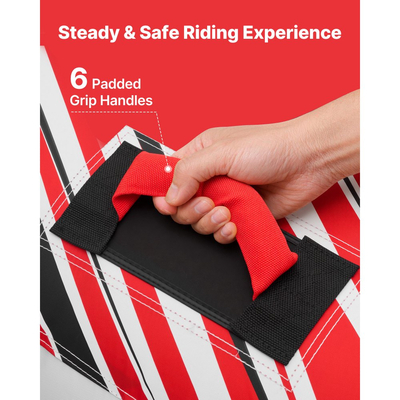 Ρυμουλκούμενος σωλήνας VEVOR για βαρκάδα, Φουσκωτοί σωλήνες σκάφους και ρυμουλκούμενα για 3 αναβάτες, Χωρητικότητα 231 kg Ρυμουλκούμενος σωλήνας για έλξη σκάφους για θαλάσσια σπορ - με πτερύγια, πλήρες νάιλον κάλυμμα, επενδυμένες λαβές και βαλβίδα ασφαλείας