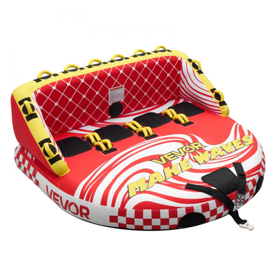 Ρυμουλκούμενοι σωλήνες VEVOR για σκάφη, Φουσκωτός σωλήνας ρυμούλκησης 4 ατόμων για τράβηγμα σκάφους, Χωρητικότητα 308 kg για θαλάσσια σπορ - με πλήρες κάλυμμα από νάιλον, διπλά σημεία ρυμούλκησης, βαλβίδα ασφαλείας και επενδεδυμένες λαβές