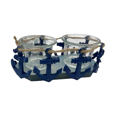 Σετ διακοσμητικά Souvenir - Βάση κεριών ρεσώ - 2 τεμάχια - ZB24119 - 251636