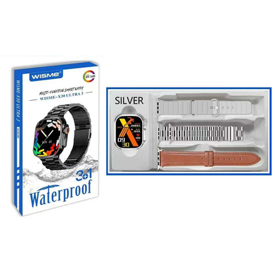 Σετ Smartwatch με 3 λουράκια - WISME-X30 - 750278 - Silver