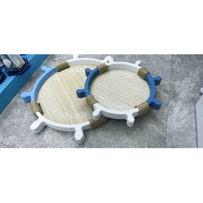 Διακοσμητικό Souvenir δίσκος - Ναυτικό Τιμόνι - 43cm - L2026-26B - 125555