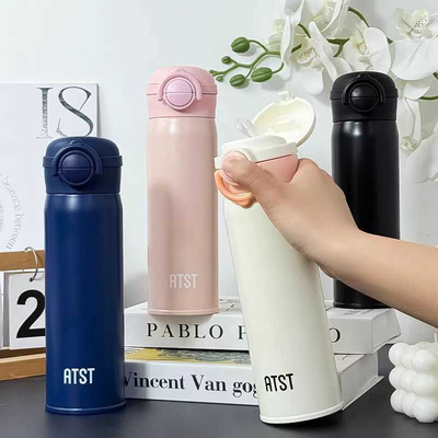 Φορητό παγούρι-θερμός με καλαμάκι - YCBW634 - 500ml - 696345 - Pink