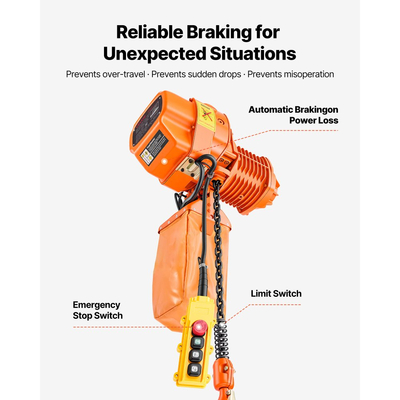 Ηλεκτρική γερανογέφυρα VEVOR 500 kg, ύψος ανύψωσης 6 m, τριφασική γερανογέφυρα με ασύρματο τηλεχειριστήριο 100 m & ενσύρματο τηλεχειριστήριο 4,5 m, μονή γερανογέφυρα G80 για εργοστάσια, αποθήκες, γκαράζ