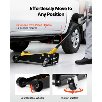 Γρύλος δαπέδου χαμηλού προφίλ VEVOR, χωρητικότητας 3 τόνων, ατσάλινος αγωνιστικός γρύλος δαπέδου με αντλία γρήγορης ανύψωσης μονού εμβόλου, υδραυλικός ανυψωτήρας τρόλεϊ για σπορ αυτοκίνητα, sedan, SUV, φορτηγάκια, εύρος ανύψωσης 130-500 mm