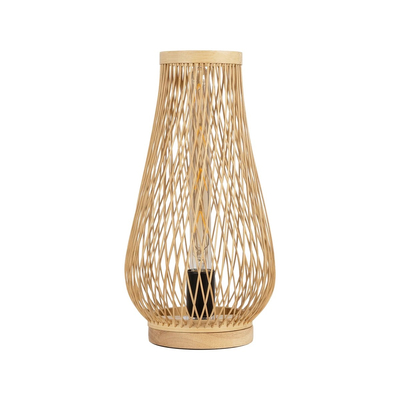 GLOBOSTAR® ARIDA 01982 Boho Επιτραπέζιο Φωτιστικό Πορτατίφ με Ντουί 1 x E27 AC 220-240V IP20 - Μπεζ - Μ20 x Π20 x Υ38.5cm
